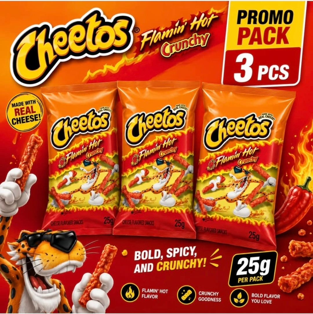 Cheetos flamin hot 25q*3