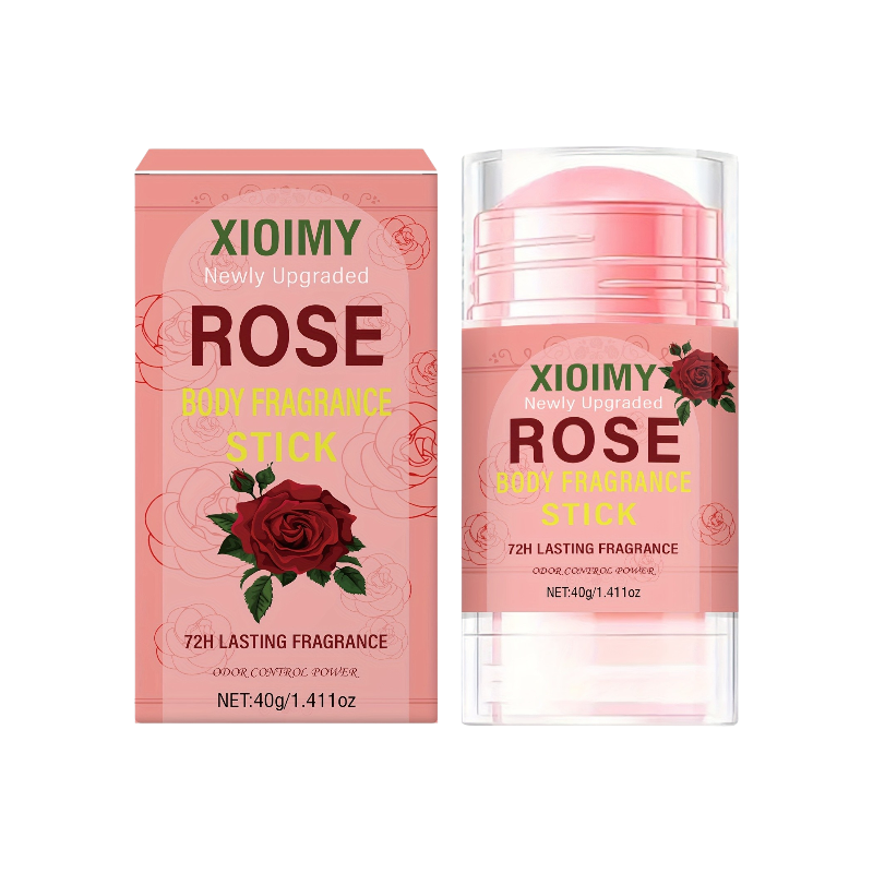 Xioimy Rose Body Fragrance Stick - Unisex Adult Deodorant, 1.411oz - Odor Eliminator with 72Hrs