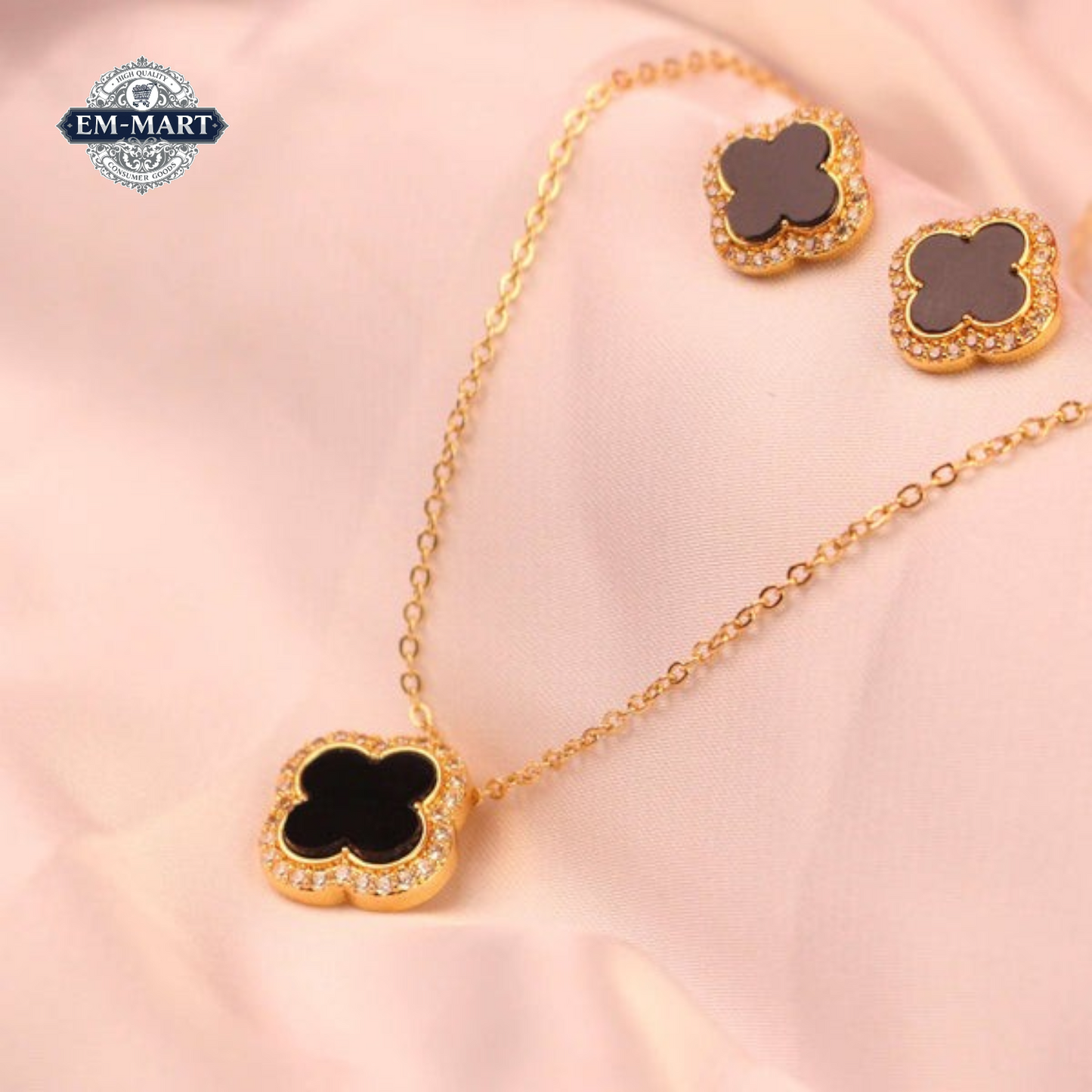 Black chain earring set