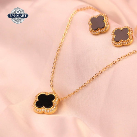 Black chain earring set