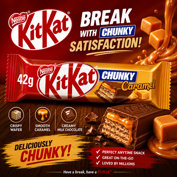 KitKat Chunky Chocolate Bar with Caramel, 42g
