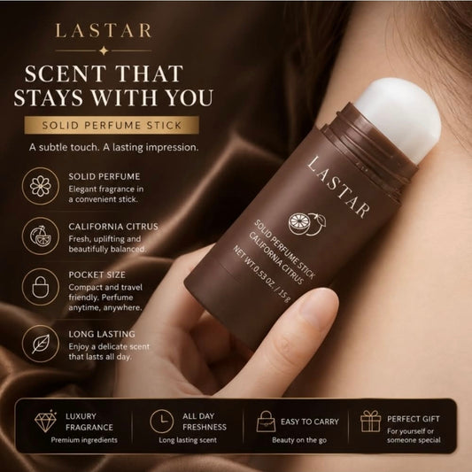 LASTAR Solid Perfume Stick, California Citrus Scent, Long-Lasting Underarm Deodorant