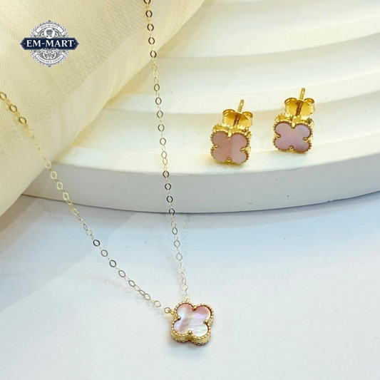 pink chain earring set