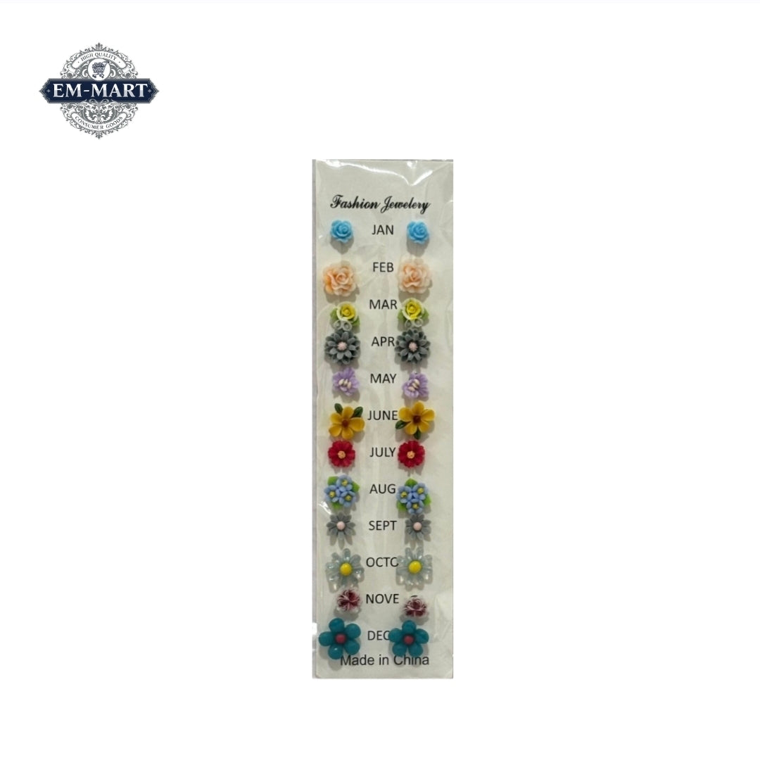 12 pairs flower errings