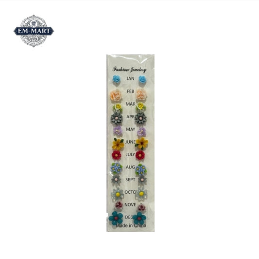 12 pairs flower errings