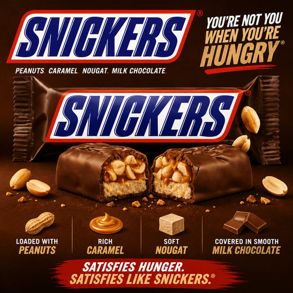 Snickers Chocolate Bar Filled with Caramel & Peanuts, 40g