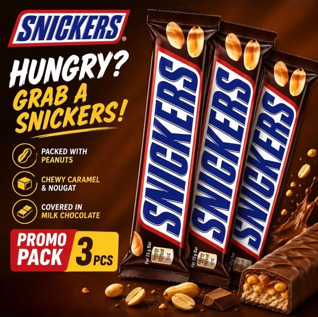 Snickers chocolate bar 45g *3