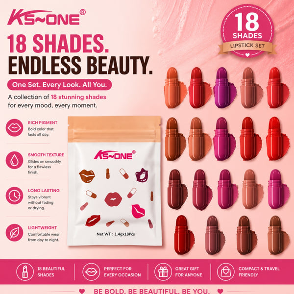 Ksone lipstik set 18 color