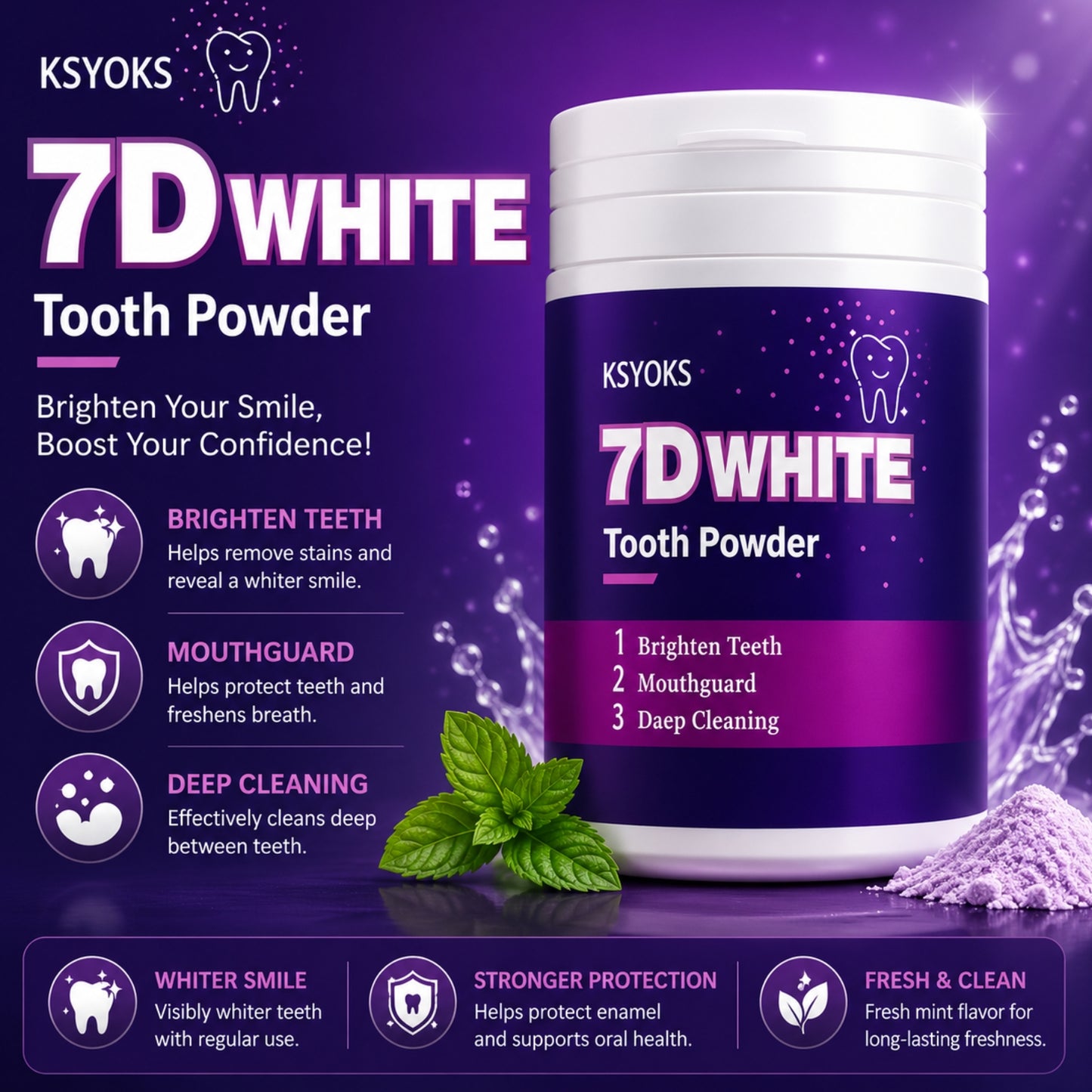 7D white tooth powder