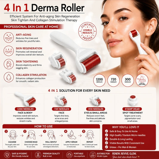 Derma Roller 4 in 1Skin Care Set