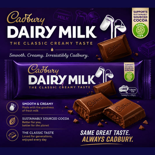 Cadbury Dairy Milk Plain Chocolate Bar, 32g