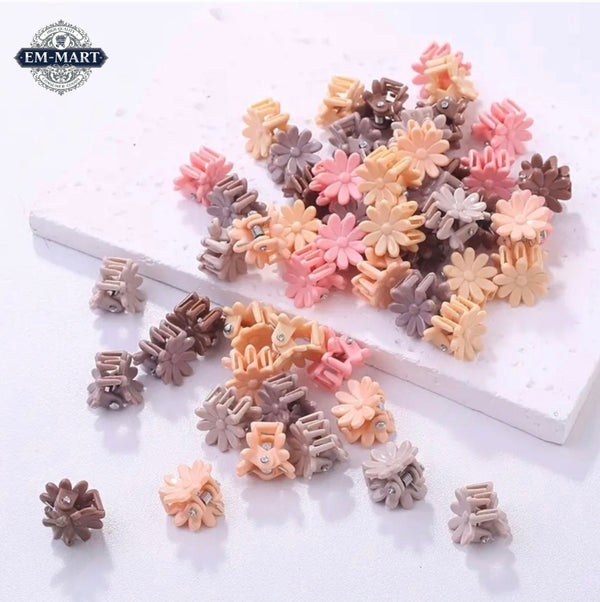 25 random color hair clips