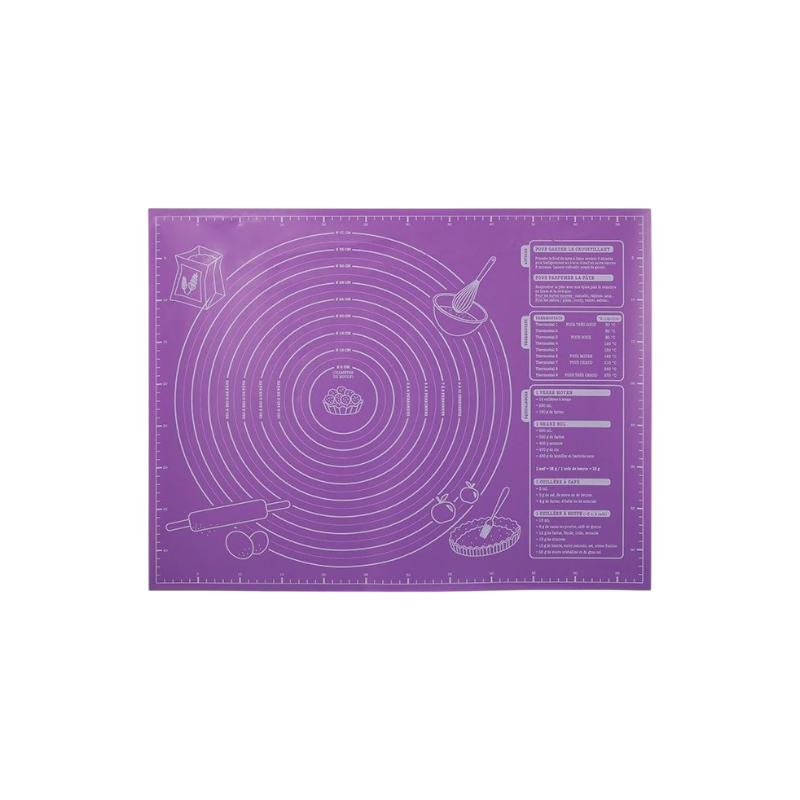 Purple EVA Non-Stick Baking Mat, Reusable and Easy to Clean, Suitable for Pastry, Dough Roll