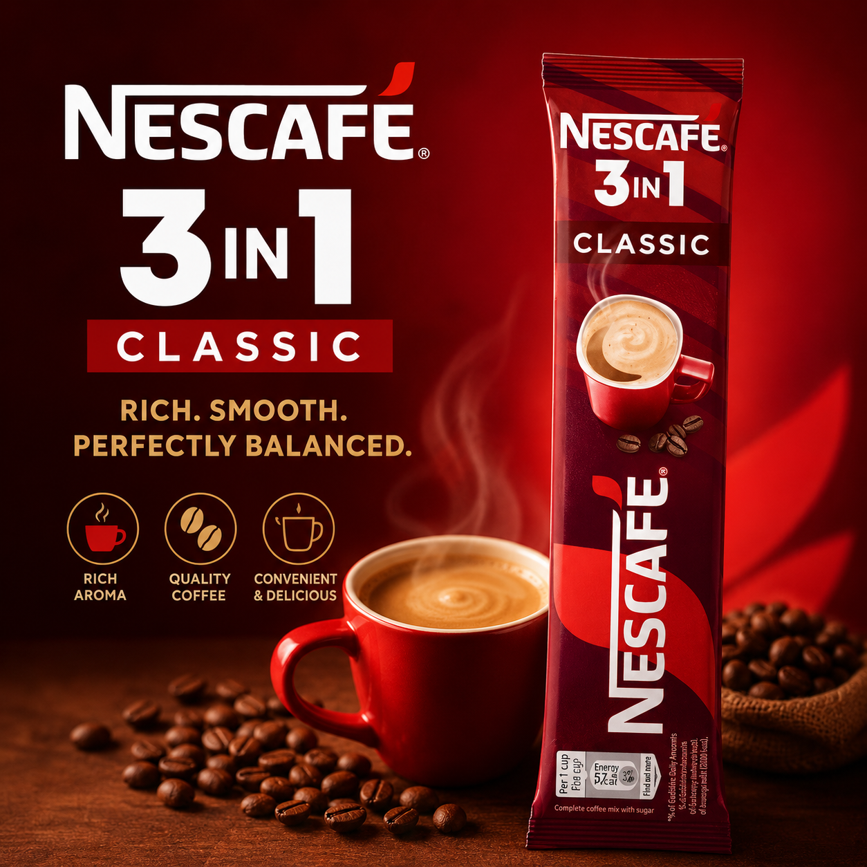 Nescafe 3In1 Instant Coffee Sachet 20g